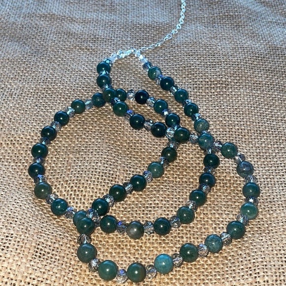 Real Green Aventurine Stone & Crystal beads New Handmade Extension adjustable - Picture 5 of 8